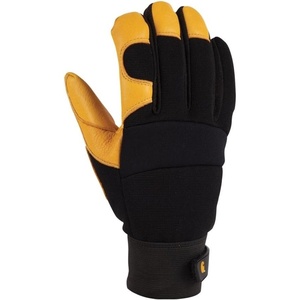 image:imageCarhatt Mens Lined Deerskin Work Glove With Neoprene Knuckle ProtectionBlack