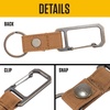 image:imageCarhartt Unisex Adult Durable Metal Key Keeper Belt Loop Key Ring Holder with SelfLocking Metal Gate Clip for CarHome KeysNylon Duck Carhartt Brown
