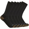 image:imageCarhartt Mens Midweight Crew Sock 6 Pack Black Large
