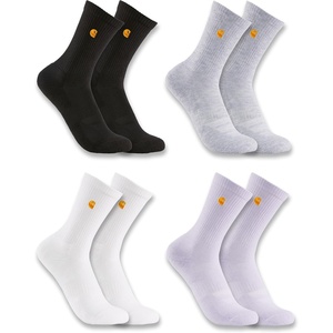 image:imageCarhartt Boys Juniors Midweight Embroidered Crew Sock 4pack  UnisexAssorted 02