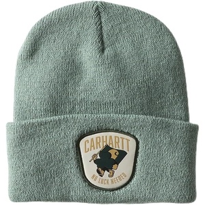 image:imageCarhartt Mens 107842 Knit Shamrock Patch BeanieGreen Slate