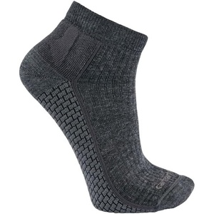 image:imageCarhartt Mens Force Grid Midweight SyntheticMerino Wool Blend Quarter SockCarbon Heather