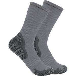 image:imageCarhartt Mens Force Midweight Syntheticwool Blend Crew Sock 2 PackLight Grey