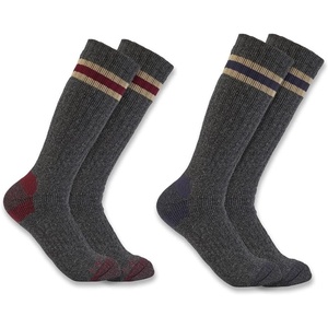 image:imageCarhartt Mens Midweight Camp Boot Socks 2PackAssorted 1 Grey