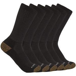 image:imageCarhartt Mens Midweight Crew Sock 6 Pack Black Large
