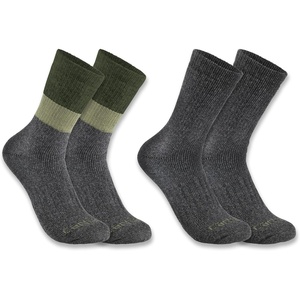 image:imageCarhartt Mens Midweight SyntheticWool Blend Colorblock Crew Sock 2 PackAssorted 03