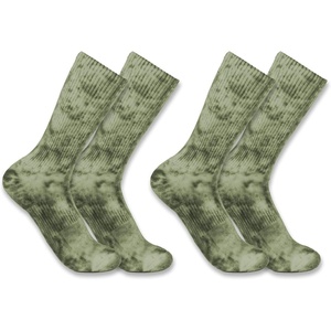 image:imageCarhartt Mens Midweight TieDye Crew Socks 2 PackChive