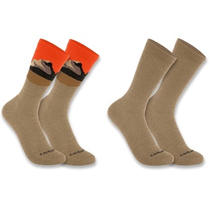 image:imageCarhartt Mens SC9592M Midweight SyntheticWool Blend Mountain Crew Sock 2PackAsst03 Green