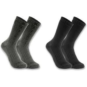 image:imageCarhartt Mens SC9602M Midweight SyntheticWool Blend Woodgrain Crew Sock 2PacBlack Assorted