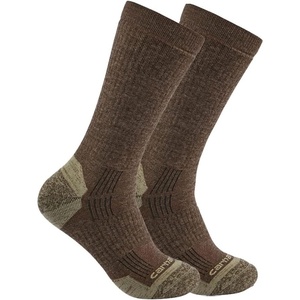 image:imageCarhartt Mens SC9902M Midweight SyntheticMerino Wool Blend Crew Sock 2PackDark Coffee
