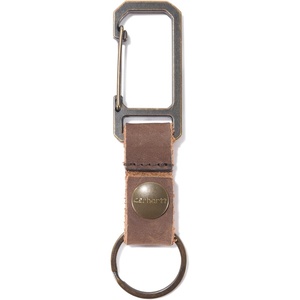 image:imageCarhartt Unisex Adult Durable Metal Key Keeper Belt Loop Key Ring Holder with SelfLocking Metal Gate Clip for CarHome KeysSaddle Leather Brown
