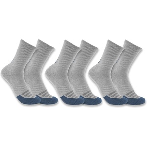 image:imageCarhartt Womens Force Midweight Logo Crew Sock 3 PackAsphalt Heather