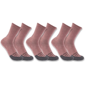 image:imageCarhartt Womens Force Midweight Logo Crew Sock 3 PackDry Rose