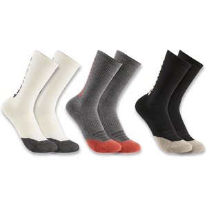 image:imageCarhartt Womens Midweight Cottontencel Logo Crew Sock 3 PackAssorted 01