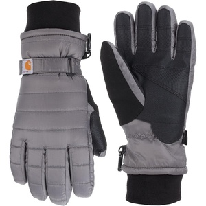 image:imageCarhartt Womens Waterproof Insulated Quilted Knit Cuff GloveCharcoal