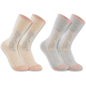 image:imageCarhartt womens Midweight Cotton Tencel Fiber Blend Crew Sock 2 PackAssorted 01
