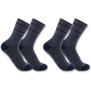 image:imageCarhartt womens Midweight Stripe Crew Sock 2 PackDenim Chambray