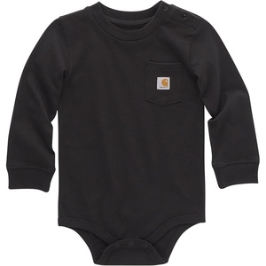 image:imageCarhartt Unisex Baby LongSleeve BodysuitCaviar Dark Black